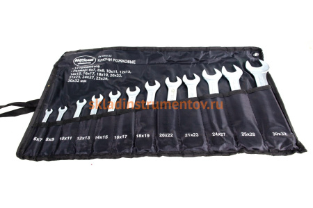 Набор рожковых ключей 6-32 мм 12 предметов в сумке AV Steel AV-030122