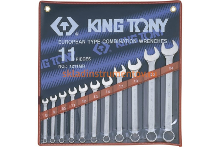 Набор комбинированных ключей 8-24мм 11шт KING TONY 1211MR