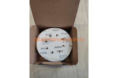 Шлифовальный круг для сухой обработки GOLD (125 мм; Р150; 8 отв.; 50 шт.) MIRKA 2361585015