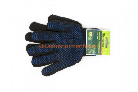 Вязаные хлопкоэфирные плюшевые перчатки 7 класс СИБРТЕХ 67769