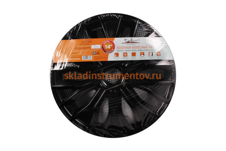 Колесные колпаки Airline 14" "Волтек", черный глянец, карбон, комплект 2 шт. AWCC-14-17