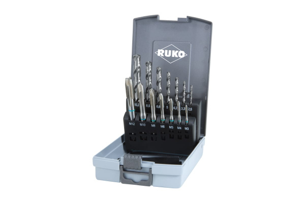 Набор машинных метчиков RUKO HSS M3-M12+сверла 245048RO