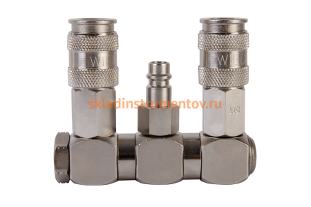 Разветвитель пневматический с вращающимися соединениями ( 2 выхода рапид EURO) WIEDERKRAFT WDK-83RLL