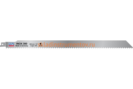 Полотно сабельное INOX 300 (1шт; 300х25х1.25 мм; 4 TPI) WILPU 1693000001 Полотно сабельное INOX 300 (1шт; 300х25х1.25 мм; 4 TPI) WILPU 1693000001
