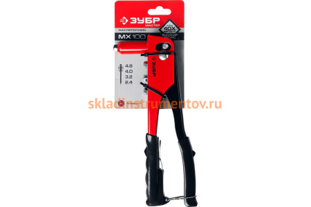 Заклепочник для алюминиевых заклепок ЗУБР МХ100 d=2.4-4.8мм, cтальной корпус 31050