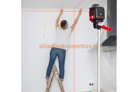 Лазерный уровень ADA Cube 360 + штатив 130 см + настенное магнитное крепление + лазерные очки + кейс А00543_К