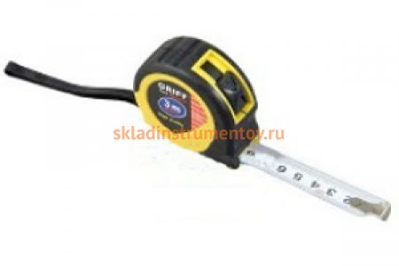 Рулетка с двумя фиксаторами в обрезинном корпусе 3мх16мм GRIFF 013953