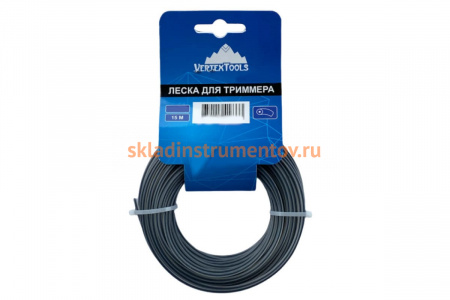 Леска (4 мм; 15 м; круг с сердечником) для триммера vertextools YK-888-4-15