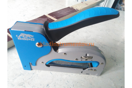 Металлический степлер БАРС регулировка удара, двухкомпонентная рукоятка 40003