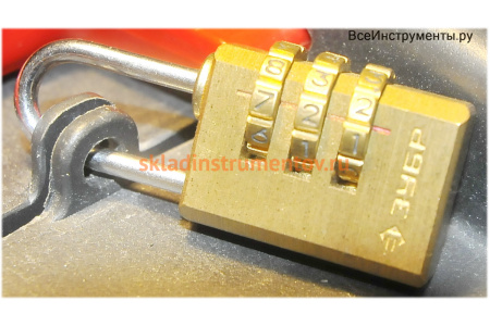 Навесной кодовый замок мини 3 диска ЗУБР ЭКСПЕРТ 37118-1_z01