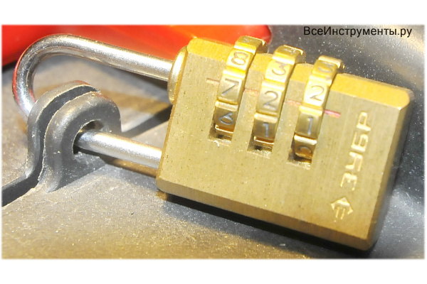 Навесной кодовый замок мини 3 диска ЗУБР ЭКСПЕРТ 37118-1_z01