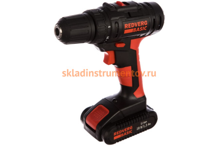 Аккумуляторная дрель-шуруповерт REDVERG Basic SD18L/1-2 6628621