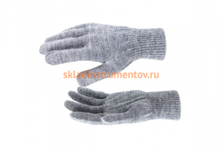 Трикотажные перчатки с двойной манжетой СИБРТЕХ, акрил, цвет: серое мулине 68674