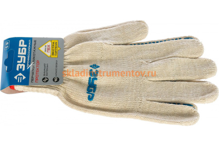 Трикотажные перчатки с защитой от скольжения ЗУБР ЭКСПЕРТ-ПРОТЕКТОР размер L-XL; 10 пар 11390-K10