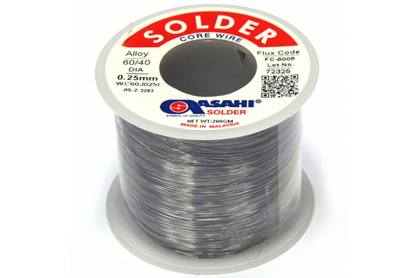 Припой (0.25 мм, 0.2 кг, Sn60/Pb40, FC5005 флюс RMA) ASAHI 00-00001180