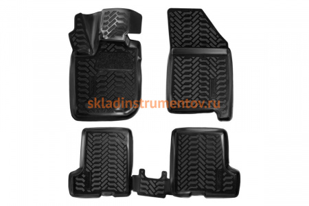 Ковры в салон Airline 3D с подпятником без вещевого ящика, для Lada XRAY 16- (комплект из 4 шт., крепеж) ACM-PS-08
