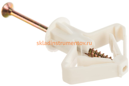 Дюбель "Бабочка" полипропиленовый для пустотелых конструкций с саморезом 4 шт. (10х50 мм; ТФ6) ЗУБР 4-301326