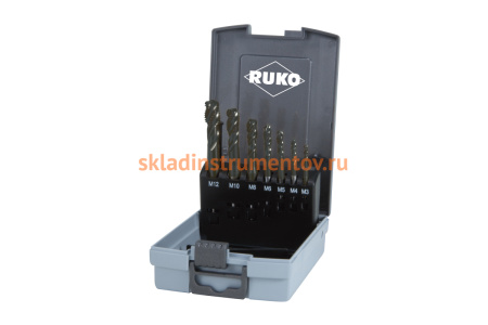 Набор машинных метчиков Ruko M3-М13 мм HSSE-TiALN 7пр 245069RO