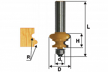 Фреза кромочная фигурная (25.4х16 мм; R 3.2 мм; хвостовик 12 мм) по дереву Энкор 10693