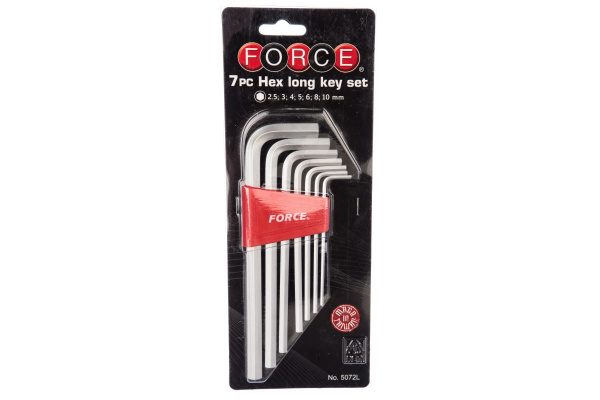 Набор шестигранных Г-образных ключей FORCE 7 предметов 5072L