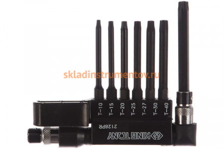 Набор вставок бит с воротком-битодержателем (1/4", TORX, T10-T40, L = 60 мм, 8 предметов) KING TONY 2128PR