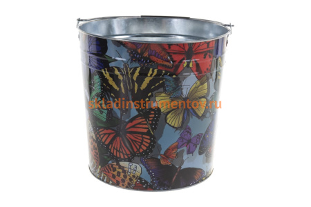 Садовое оцинкованное ведро СПЕЦ Garden&Flowers 12л Бабочки GF-MB1204