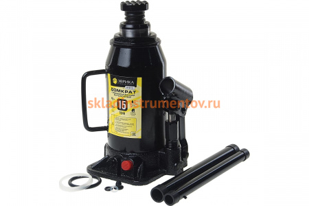 Гидравлический бутылочный домкрат ЭВРИКА с клапаном, 15 т, ремкомплект ER-80151
