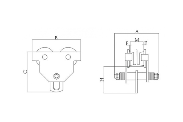 Тележка для тали TOR Тип А GCT 5,0T без механизма передвижения 1006124