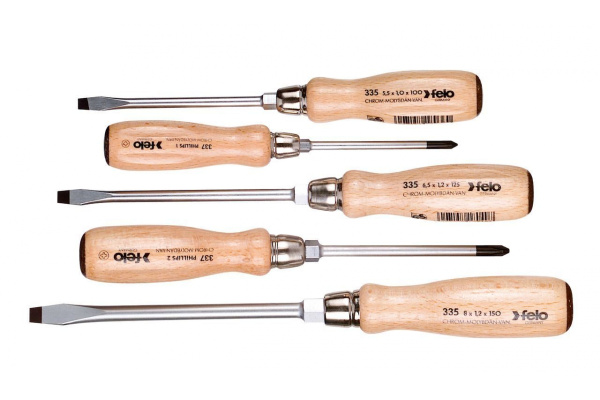 Набор ударных отверток Felo SL/PH с деревянной рукояткой, 5 шт 33595198