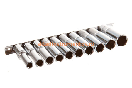 Набор глубоких торцевых головок (10 пр; 1/2 DR; 10-24 мм) ЭВРИКА ER-95190