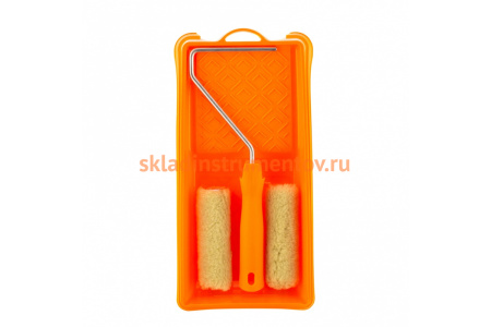 Малярный набор для фасадных работ СИБРТЕХ кювета 150 мм х 290 мм и мини-валик 110 мм/ 80457