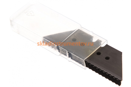 Трапециевидные серрейторные лезвия Зубр Эксперт улучшенная инструментальная сталь У8А тип А24 в боксе 10 шт. 09718-24-10