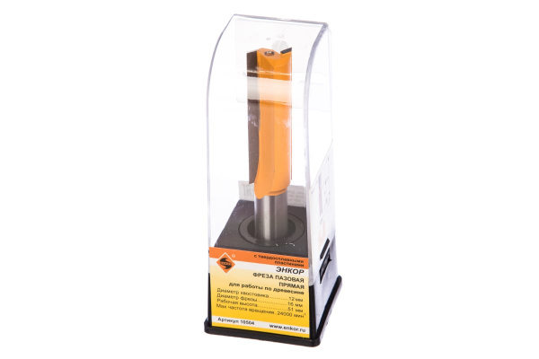 Фреза пазовая прямая (16х51 мм; хвостовик 12 мм) по дереву Энкор 10504