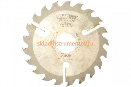 Диск пильный с подрезными ножами (180х40х2.5/1.8 мм; Z=21+3) CMT 280.021.07S