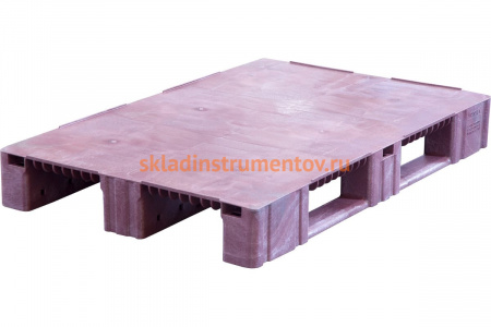 Паллет Тара.ру п/э 1200x800х150 сплошной, на 3-х полозьях, тёмно-бордовый 17947