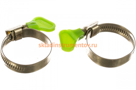 Металлические, червячные хомуты СИБРТЕХ 32-44мм, ширина 12мм, W4, с ключом, 2шт 476533