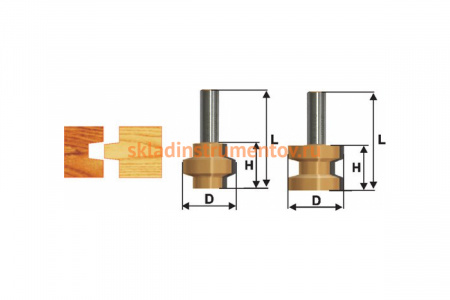 Набор фрез пазо-шиповых (2 шт; 38.1х28.6 мм; хвостовик 12 мм) Энкор) 46516