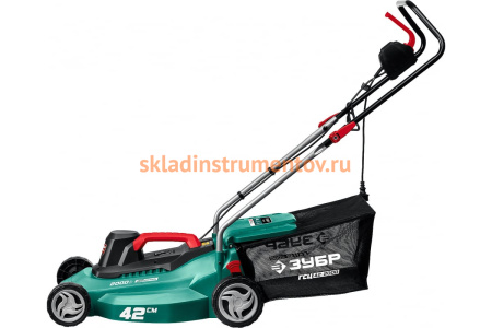 Сетевая газонокосилка ЗУБР 2000 Вт ГСЦ-42-2000