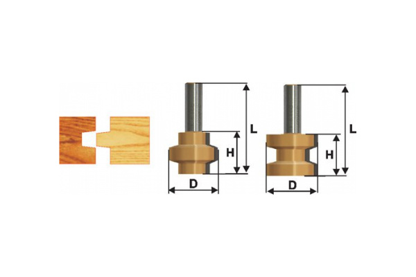 Набор фрез пазо-шиповых (2 шт; 38.1х28.6 мм; хвостовик 12 мм) Энкор) 46516