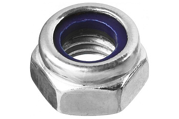 Самостопорящаяся шестигранная гайка Зубр DIN 985, с нейлоновым кольцом, класс прочности 8, оцинкованная, M8, ТФ6, 8 шт. 4-303586-08