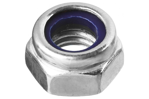 Самостопорящаяся шестигранная гайка Зубр DIN 985, с нейлоновым кольцом, класс прочности 8, оцинкованная, M8, ТФ6, 8 шт. 4-303586-08