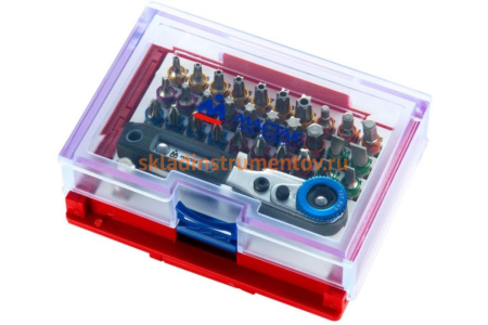 Набор вставок бит 1/4, TORX, HEX, PZ, PH, SLOT, 33 предмета МАСТАК 058-10033C