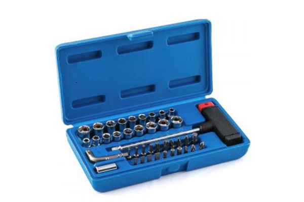 Отвертка с битами и головками VOREL Т-образная, 41 шт 65150