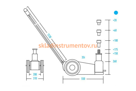 Пневмогидравлический подкатной домкрат 35 тонн NORDBERG N3335L