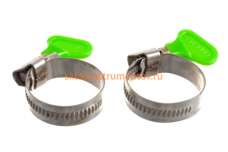 Металлические, червячные хомуты СИБРТЕХ 20-35мм, ширина 12мм, W4, с ключом, 2шт 476523