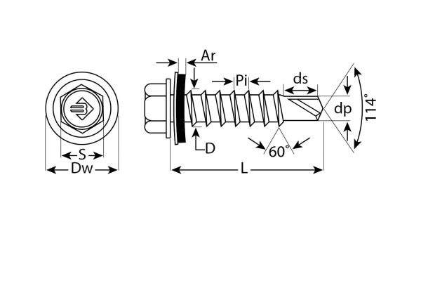 Саморез оцинкованный 2500 шт (19х5.5 мм) для крепления кровельных материалов к металлическим конструкциям ЗУБР 4-300310-55-019