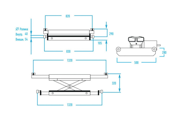 Пневмогидравлическая траверса 2 т NORDBERG 422TA