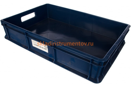 Сплошной ящик с ручками Тара.ру 600х400х120 мм, синий 17162 Сплошной ящик с ручками Тара.ру 600х400х120 мм, синий 17162
