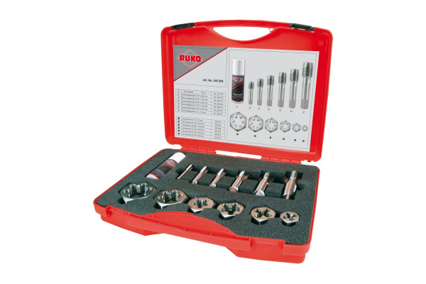 Набор метчиков и плашек Ruko G 1/8-1.0 HSS-G 13пр 245059