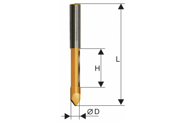 Фреза кромочная прямая (6.3х19 мм; хвостовик 8 мм) Энкор 46195